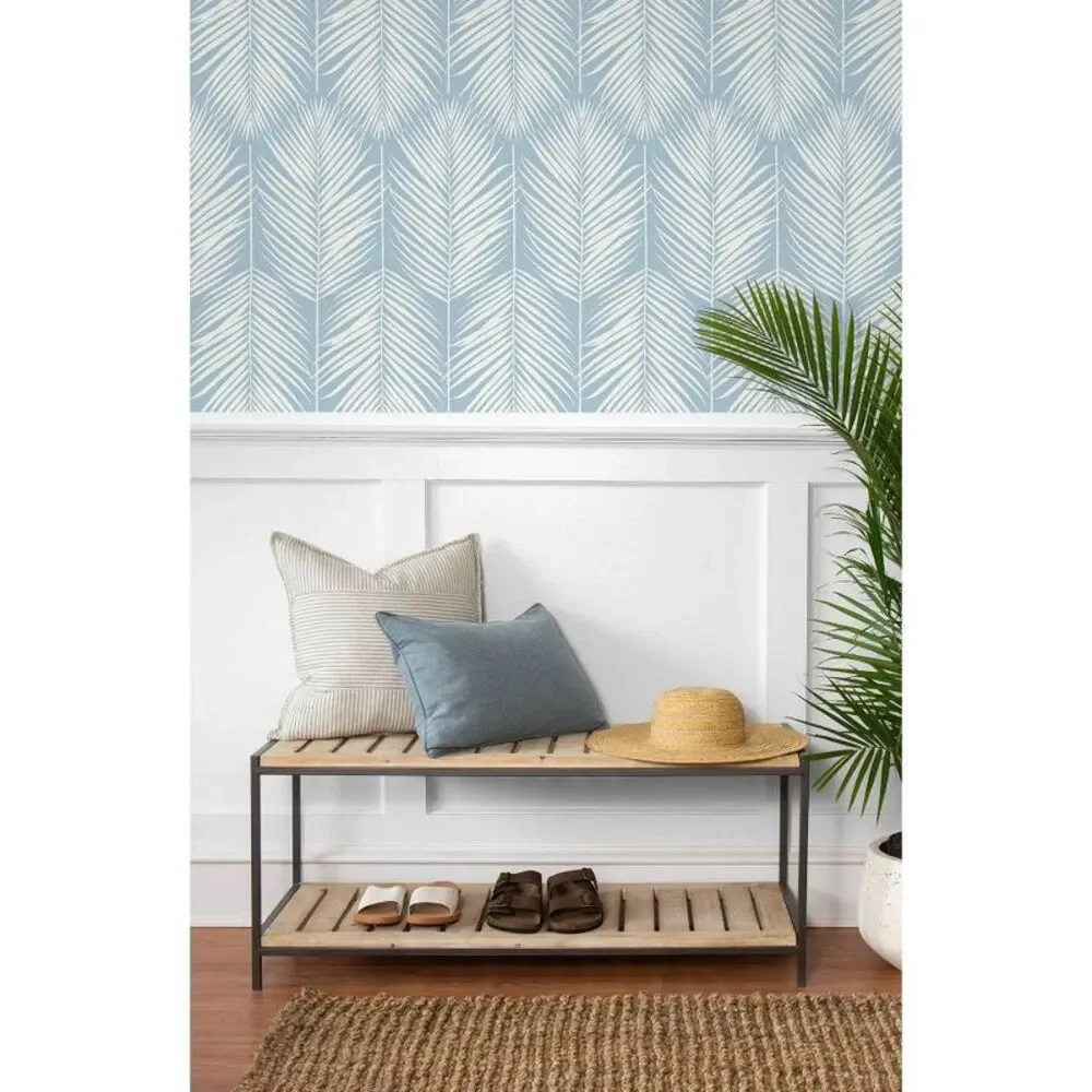 Palm Silhouette Peel & Stick Wallpaper Light Blue - 30.75 Sq Ft